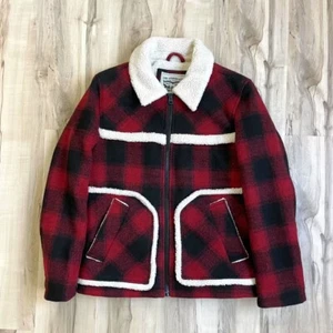 Giacca cappotto camionista Levi's Strauss & Co. Buffalo a quadri sherpa foderato nuovo senza etichette uomo S - Foto 1 di 13