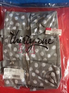 Thirty One Zip Top Organizing Utility Tote U R U Swirl Dot Grey LIVE LAUGH LOVE - Picture 1 of 7