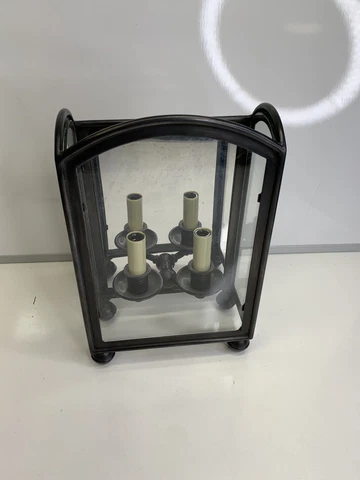 Glass And Wrought Iron Sconce Light Lantern Lamp Gothic Outdoor Wall Sconce Cover