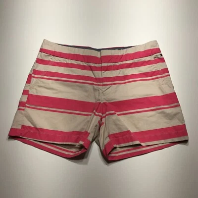 Шорты женские Tommy Hilfiger размер 6 розовые желтовато-коричневые в полоску миди классические китайские повседневные - Изображение 1 из 4