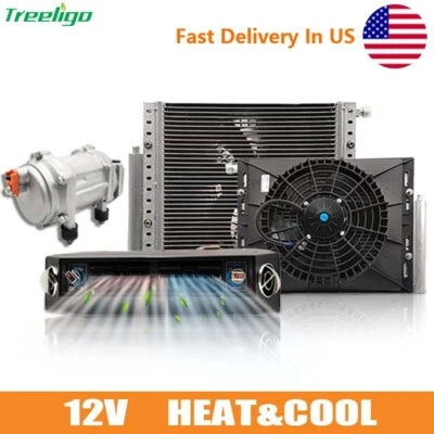 12V Underdash Air Conditioner Heat&Cool 12000BTU for Cab Electric Compressor​​ - Image 1 of 4