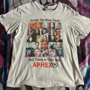 Aphex Twin T-Shirt 100% Baumwolle Anxiety Has Many Faces weiß Tee NH13978 - Bild 1 von 2
