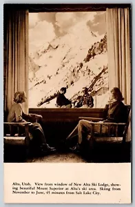 Cartolina Vista dalla Finestra del Nuovo Alta Ski Lodge, Monte Superiore UT RPPC E32 - Foto 1 di 2