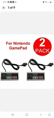 2 Pack Controller For NES-004 Original Nintendo NES Vintage Console Wired Gamepd - Image 1 of 3