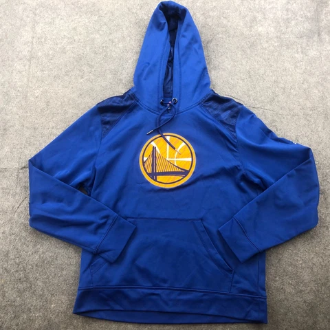 Golden State Warriors Hoodie Mens Medium Blue Therma Base NBA Hooded Sweatshirt* Cover