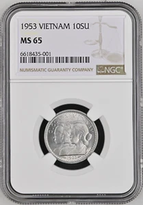 1953 Vietnam Viet Nam 10 Su - Bảo Đại - NGC MS 65 - Picture 1 of 4