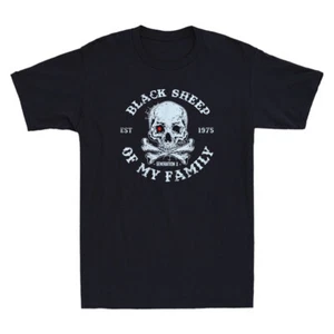 Skeleton GenX Est 1975 Black Sheep Of My Family Funny Men's Short Sleeve T-Shirt - Picture 1 of 8