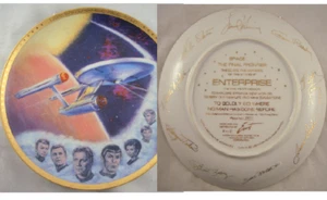 Star Trek Ernst Enterprise Crew Gold Signatures Plate  - No COA - Picture 1 of 3