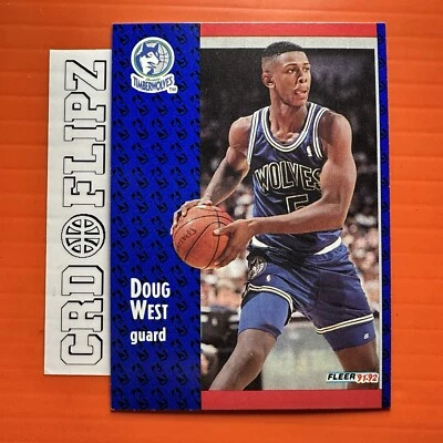 1991-92 Fleer Basketball #321 Doug West Minnesota Timberwolves - Image 1 of 2