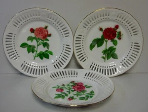 Schumann DRESDEN FLOWERS SCH99 Salad Plates SET OF THREE GERMANY FLORAL - Picture 1 of 3