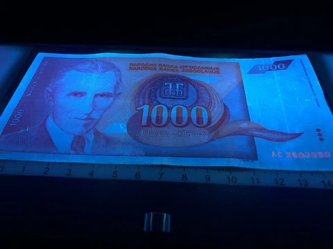 Yugoslavia 1993 Nikola Tesla 1000 Dinara Banknote Bill Currency Money Red Cover