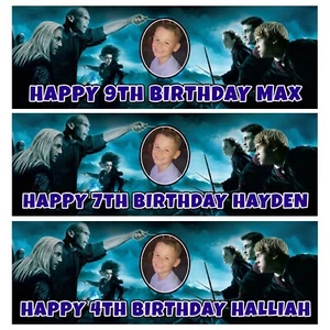 HARRY POTTER Personalised Birthday Photo Banners - Harry Potter Birthday Banners - Picture 1 of 1