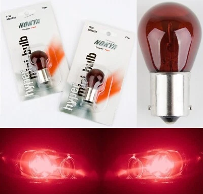 Nokya 1156 P21W Nok5222 21W Red Two Bulbs Tail Light Replacement Stock Lamp OE - Image 1 of 4