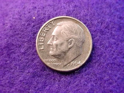 1964 ROOSEVELT DIME BLANK REVERSE ERROR DIME!!  #118 - Image 1 of 2