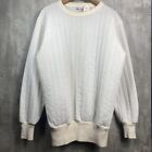 Vintage King Size Sweatshirt Quilted Mens Large Tall Neutral Cream Knit