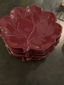 Vintage Henn Keramik Cranberry Blattplatte ~ USA (6) verfügbar - Bild 1 von 3