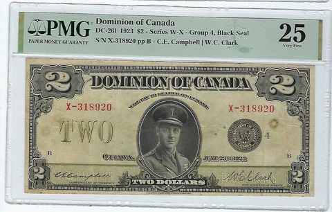 Canada 1923 $2  DC-26l PMG 25 Cover