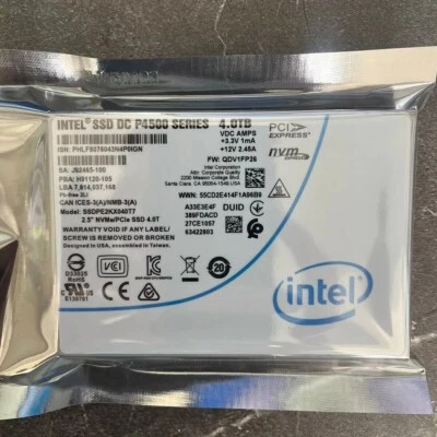 Intel P4500 4TB Series SSD NVME U.2 2.5" PCIE SSDPE2KX040T7 Solid State Drive - Image 1 of 2