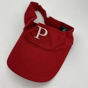 Letter P Youth Red Visor Cap Hat Adjustable - Picture 1 of 2