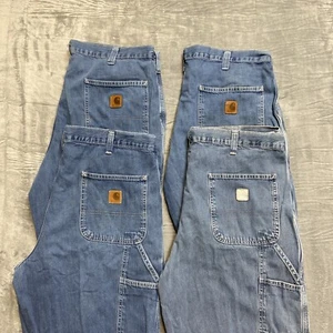 4 Stück Carhartt Latzhose Passform Arbeitsjeans Herren 36x30 blau Klasse A/B Großhandel - Bild 1 von 13