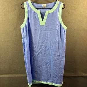 sigrid olsen women linen tank dress large blue coastal beach vacation resortwear - Bild 1 von 6