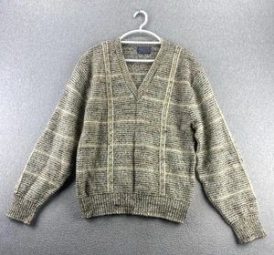Suéter Pendleton Para Hombres L Gris Crema Lana Moteada Cuello en V Tejido con Cable EE. UU. - Imagen 1 de 8