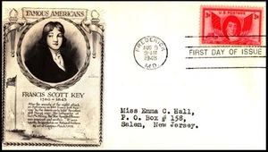 962-22 Francis Scott FDC. Day Lowry Cachet, indirizzato con OF - Foto 1 di 4