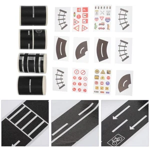 16 Pcs Ruban Adhésif Autoroute Trafic Enfant Autocollants Chemin de Fer - Photo 1/12