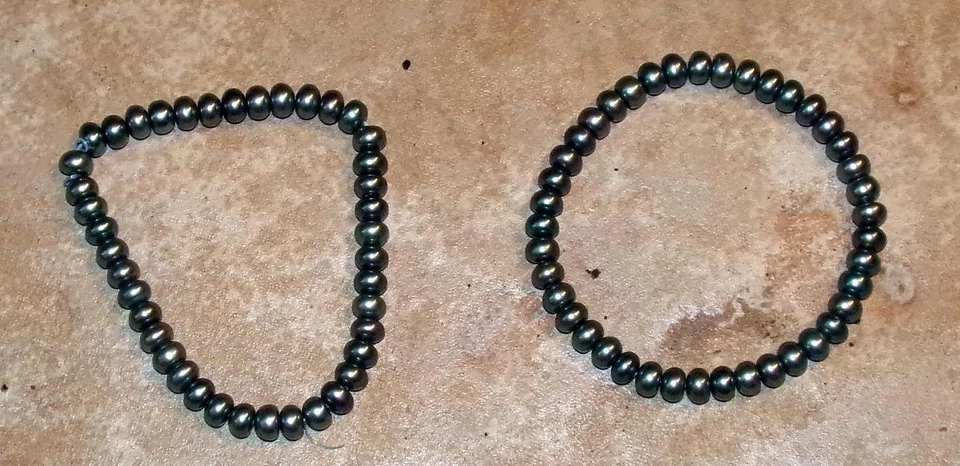 2 Pulseras Muñequeras Honora Acero Gris Perla Elásticas Foto 1 de 1