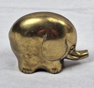 Vintage Messing Elefant Briefbeschwerer | 2,75" Höhe 3,5" L | Figur | Tier Wohndeko - Bild 1 von 13