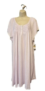 CAMICIA DA NOTTE MISS ELAINE NUOVA CON ETICHETTE-SS-TAGLIA 3X-LAVANDA/BIANCO-$54-MORBIDO MISTO COTONE - Foto 1 di 5