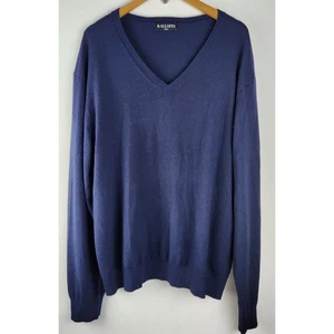 Kallspin Herren Langarm Dunkelblau V-Ausschnitt Pullover Kaschmir Pulli Gr. XXL - Bild 1 von 9
