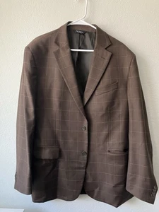 Paul Fredrick 46R Marrón Cuadros 100% Lana Hombres Blazer Traje Chaqueta Abrigo Deportivo - Imagen 1 de 11