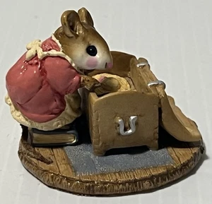 Wee Forest Folk ATTIC TREASURES Annette Petersen Mouse Pink Dress Trunk M-126 - Picture 1 of 11