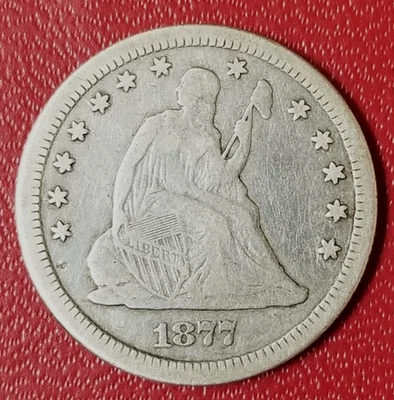 1877-CC SEATED LIBERTY QUARTER - Image 1 of 2