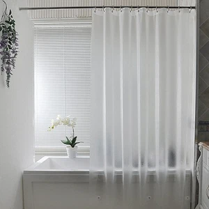 72 Wx66 L inch Short Shower Curtain Liner, Frosted Eva Shower Curtain with Ma... - Picture 1 of 8
