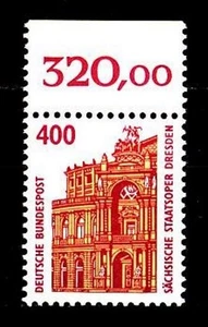 BUND SWK 400 Pf. **, Mi. 1562 (Staatsoper Dresden) - mit Oberrand - Picture 1 of 1