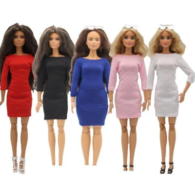 Fashion Doll Dress For 11.5" Doll Clothes Outfits Office Lady Base Casual Gown