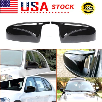 For BMW X5 X6 E70 E71 2007-2013 M Style Side Wing Mirror Cover Caps Glossy Black - Изображение 1 из 4
