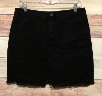 Falda para mujer Missguided talla 10 negra con bolsillos de mezclilla nueva con etiquetas LBB76 Foto 1 de 3