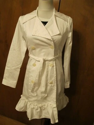 Blazer de gabardina forrada de algodón blanco con botones Nine West para mujer M (se adapta a S) Foto 1 de 4