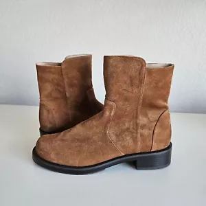 NUEVO Stuart Weitzman | 5050 Botín con Cremallera Negrita Gamuza Cuero, Mujer 9.5B - Imagen 1 de 8