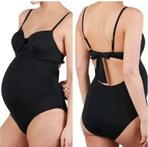 NEW/NWT Cache Coeur Black MONACO Maternity Swimsuit One Piece Size 38 G/H - Picture 1 of 6