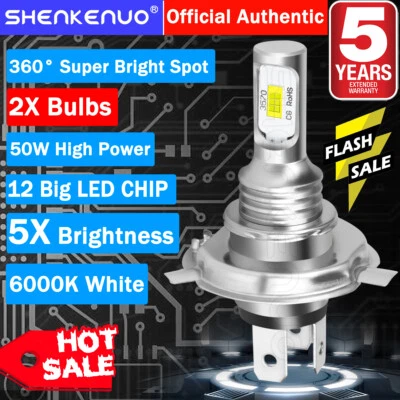 For Suzuki GSXR 1000 01-02 2001 2002 9003 LED Headlight Kit H4 6000K White Bulbs - Image 1 of 4