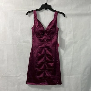 Morgan & Co Dress Satin Sweetheart Neckline Rouched Front Cocktail Sz XS NWT - Picture 1 of 7