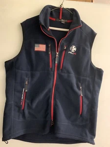 Ralph Lauren RLX Men's Vest Large Blue Jacket Fleece Olympics USA Flag Preowned - Picture 1 of 6