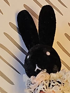 RARE VTG 1980s Pencil Topper Toy Mini Black Easter Bunny Rabbit Hippity Hop 🐇 - Picture 1 of 6