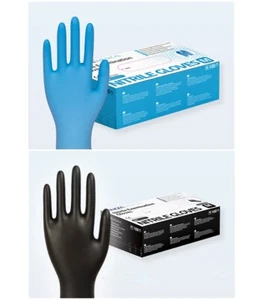Kingfa Nitrilhandschuhe Blau & Schwarz puderfrei 100er Box Einweghandschuhe  - Bild 1 von 3