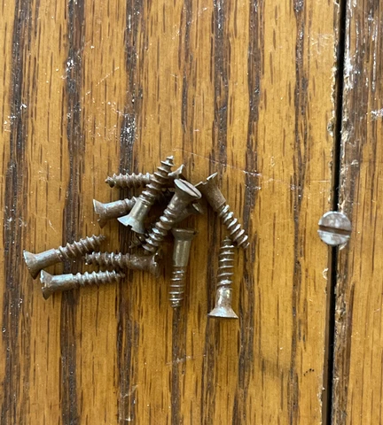 5 X 1/2 Wood Screws Antique Flat Head Slotted Steel American Made Screws Rust Cover
