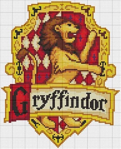 Hogwarts House Crest GRYFFINDOR - Kreuzstichkarte (14ct = 18x22cm) - Bild 1 von 1